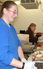 Jenny Knerr labeling plastic bags