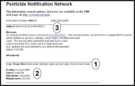Image of Pesticide Notification Network screen